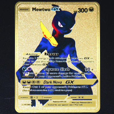 Pokemon 183200 Points High Hp  Gold Black English French Metal Cards Vmax Mega GX Game Collection Cards Charizard Pikachu Mewtwo