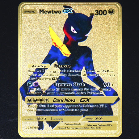 Pokemon 183200 Points High Hp  Gold Black English French Metal Cards Vmax Mega GX Game Collection Cards Charizard Pikachu Mewtwo
