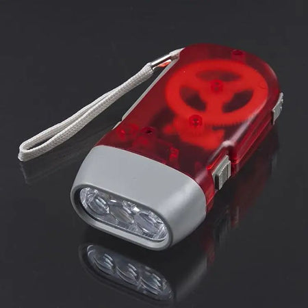 Hand 3 Colors Pressing Dynamo Crank Wind Power Up Flashlight Mini Self Generating Torch LED Camping Lamp Light for Outdoor Home