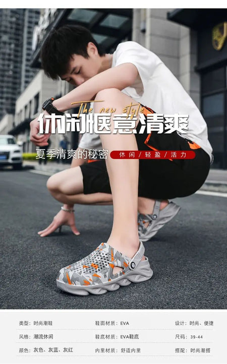 Flat Sandals Men Shoes EVA Slippers Garden Platform Sandals Man Summer Sandals New Male Sneakers Outdoor Home Clogs