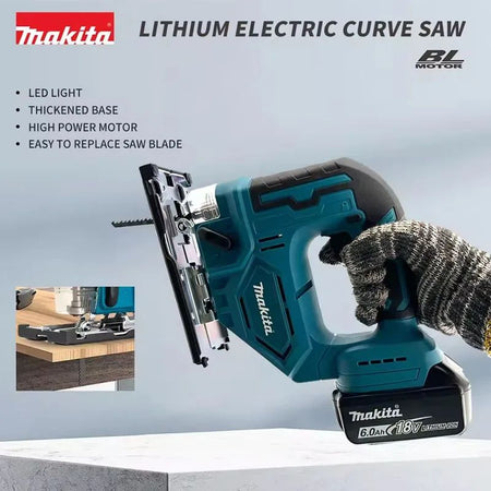 Makita DJV182Z Cordless 18V Lithium Battery Rechargeable Electric Jig Saw Curve Saw Woodworking Cutting Multifunction Saw