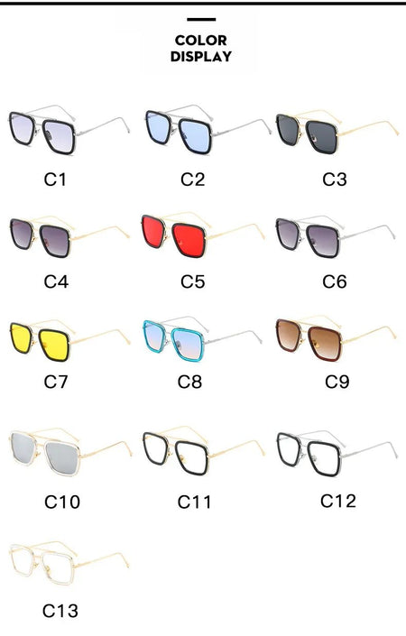 High Quality Iron Man Tony Stark Fishing Sunglasses Square Outdoor Sport Fishing Glasses Men Spider Eyewear Sports Sun Glasses