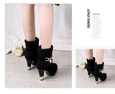 Super High Heels Platform Shoes Women High Heels Women Pumps Shoes Pointed Toe Suede Ankle Boots for Women Thick Heels Boots NEW