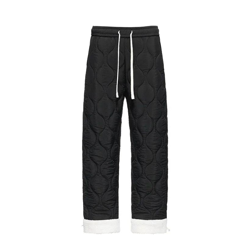 Winter Down Pants Men's Trendy Ski Waterproof Thick Fleece Warm Straight Cotton Trousers Women's Casual Cold-proof Padded Pants
