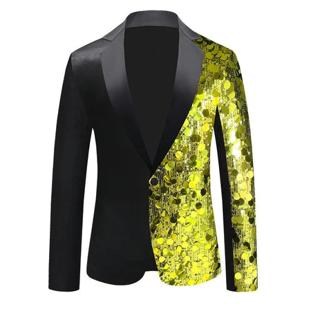 New Men Luxury Sequin Suit Jacket Silver / Gold Fashion Singer Bar KTV Dance Party Stage Performance Dress Blazers Coats