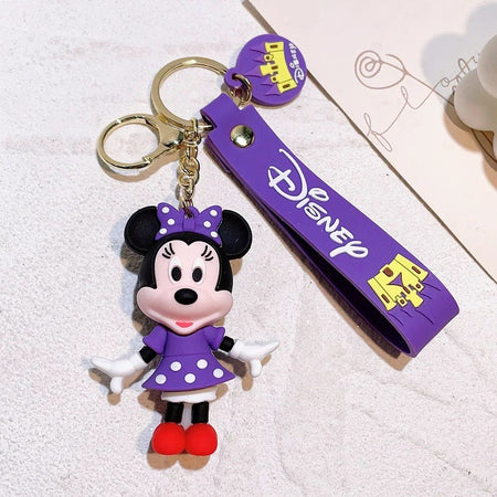 Disney Anime Mickey Keychain Cartoon Stitch Cute Minnie Keyring Student Bag Hanging All-match Car Key Chain Christmas Gifts