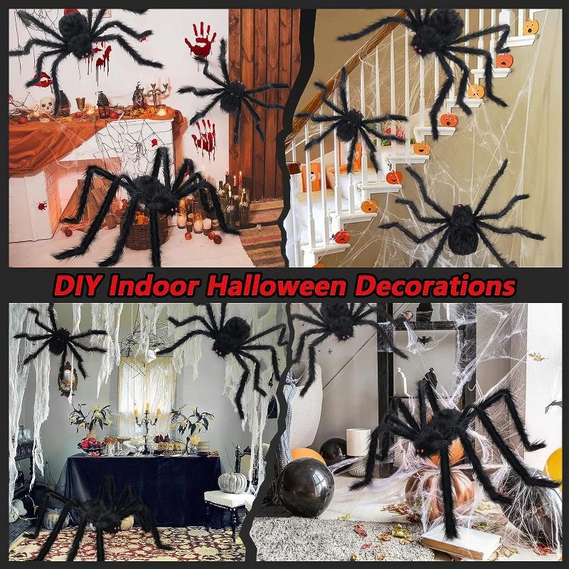 Halloween Spider Decoration Realistic Super Plush Spider Scary Indoor Home Scream Party Outdoor Garden Yard Decoration Supplies