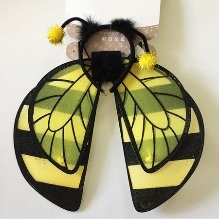 Kids Bee Wing Headband Cosplay Wing Hairband Cute Costume Wing Hairband for Halloween Birthday Nightclub Party Stage Performance