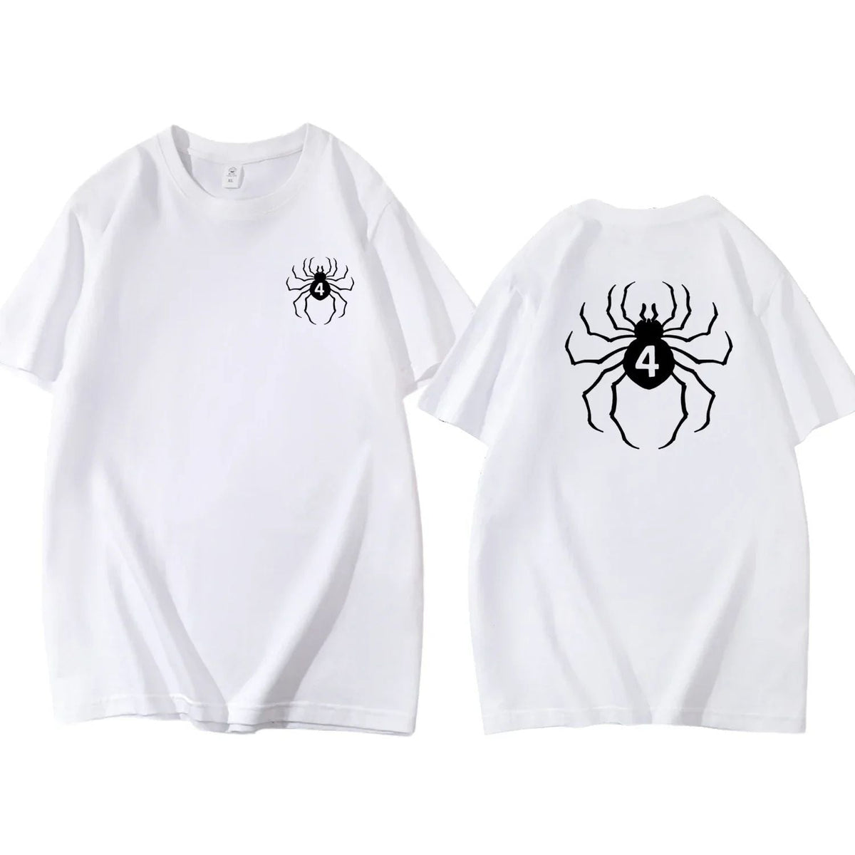 Pure Cotton Men's t shirt Y2k Spider Print T-shirt Casual Street Loose Women's T-shirt vintage graphic t shirts for men