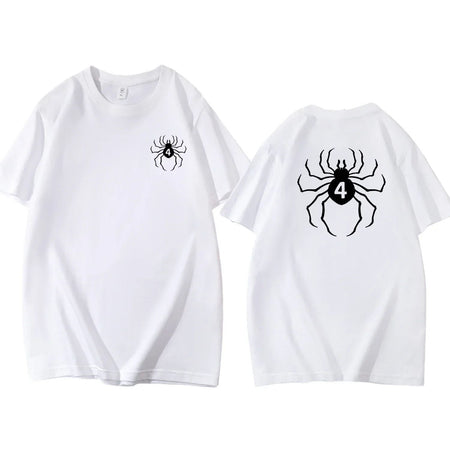 Pure Cotton Men's t shirt Y2k Spider Print T-shirt Casual Street Loose Women's T-shirt vintage graphic t shirts for men