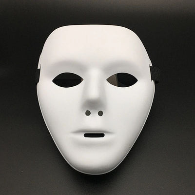 Masquerade Halloween Full Face Mask Hand Painted White Death Clown Black Gold Adult Street Dance Eye Mask Prop