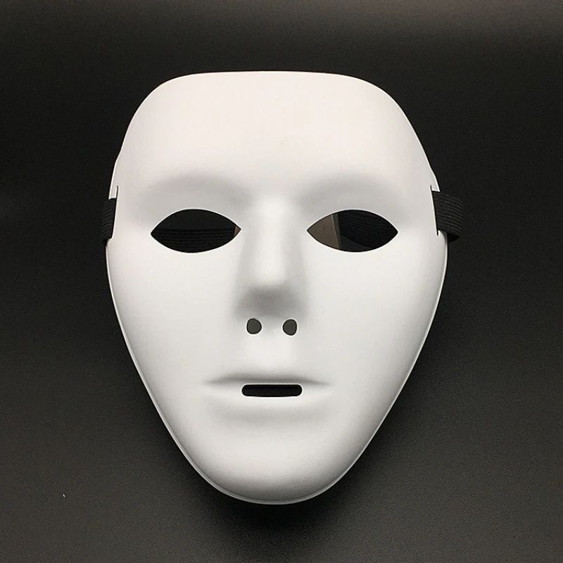 Masquerade Halloween Full Face Mask Hand Painted White Death Clown Black Gold Adult Street Dance Eye Mask Prop