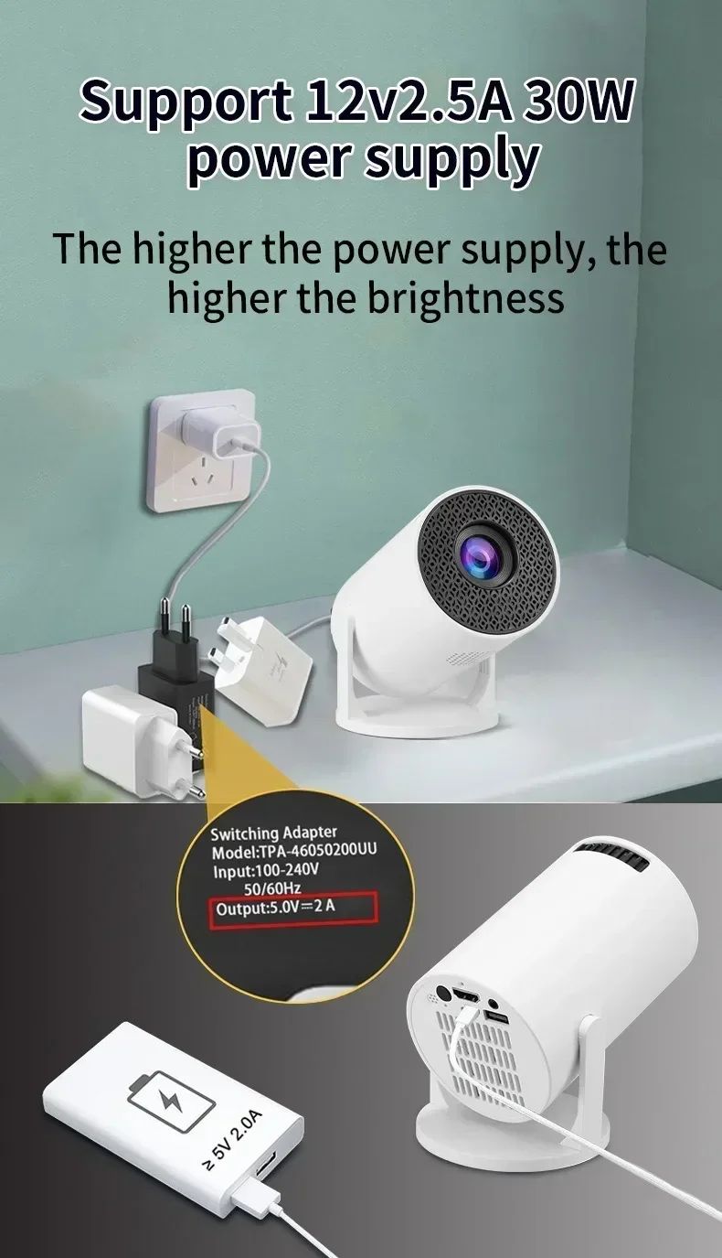 New Projector 4K Android 11 HY300 Wifi6 290ANSI Allwinner H713 BT5.0 1080P 1280*720P Cinema Outdoor Portable Projetors ?