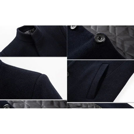 TFETTERS Brand Trench Coat Korean Fashion Business Casual Stand Collar Long Jackets for Men 2025 Autumn Windbreaker Winter Coats