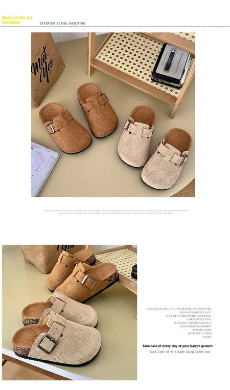2025 Children's Birkfoot Summer New Anti-slip Soft Bottom Single Shoes Girls Boys Baby Bean Bean Birk Foot Slippers Summer