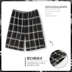 Summer new style solid color pajama pants adluts home loose cotton pajama men's sleep bottom elastic waist breathable shorts