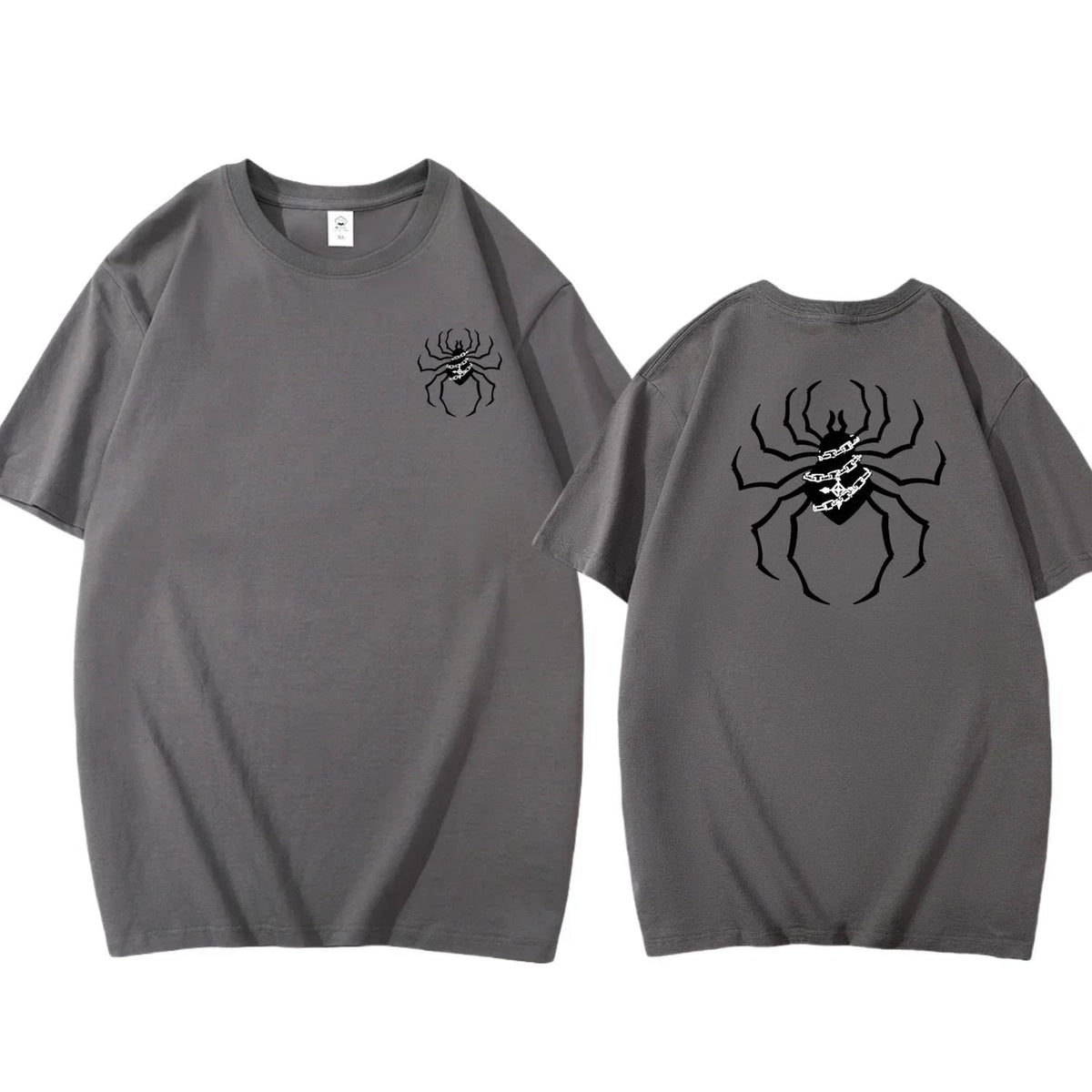 Pure Cotton Men's t shirt Y2k Spider Print T-shirt Casual Street Loose Women's T-shirt vintage graphic t shirts for men