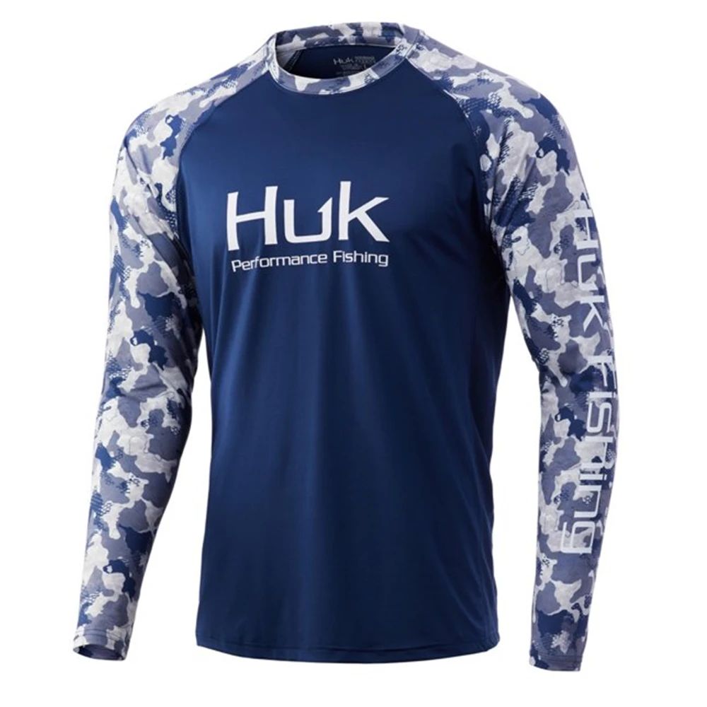 HUK Fishing Shirts Long Sleeve Uv Protection Clothing Mens Outdoor Summer Jersey Upf 50 Clothes Performance Breathable Fishing