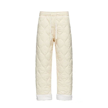 Winter Down Pants Men's Trendy Ski Waterproof Thick Fleece Warm Straight Cotton Trousers Women's Casual Cold-proof Padded Pants