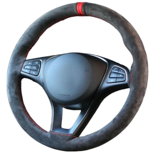 Universal Suede Car Steering Wheel Cover, Hand Sewing, Soft Leather Braiding Cover for Auto Steering Wheel, Non-Slip Ventilation