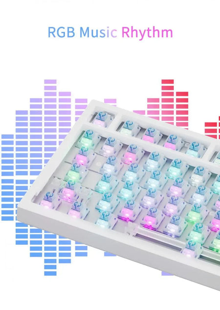Ajazz Ak820 Mechanical Keyboard Wired USB 75% White Light Gasket Full Key Hot Swap Esports Gaming Keyboard Custom for Pc Laptop