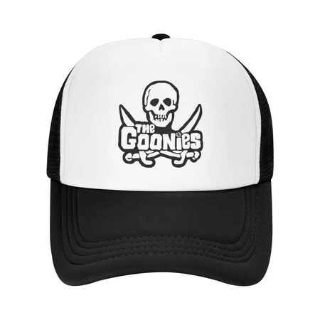 The Goonies Mesh Baseball Caps Fashion Sun Caps Skull and Cross Bones Hat Breathable Snapback Sun Hats Wholesale New Trucker Cap