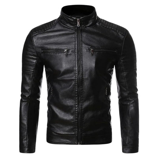 Zipper Korean Fashion Leather Sheepskin Trend Casual Fit Slim Baseball Clothes Men Leather Jacket Autumn New Men Leather Coat