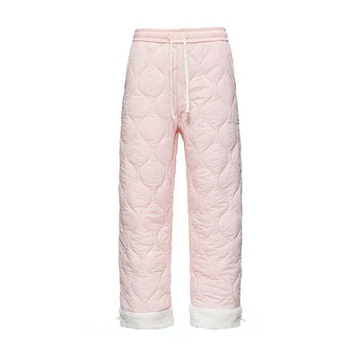 Winter Down Pants Men's Trendy Ski Waterproof Thick Fleece Warm Straight Cotton Trousers Women's Casual Cold-proof Padded Pants