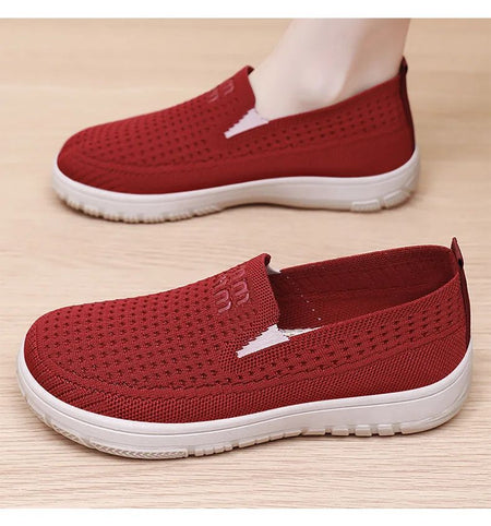 Women's Shoes Summer 2025 Breathable Single Shoes with Soft Sole Thick Sole Casual Cloth for Women Free Shippiing Shoes