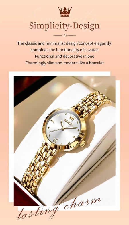 OLEVS 9992 Luxury Women's Watches Elegant Luxury Gold Watch for Women Quartz Waterproof Wristwatches Ladies Relojes Para Mujer