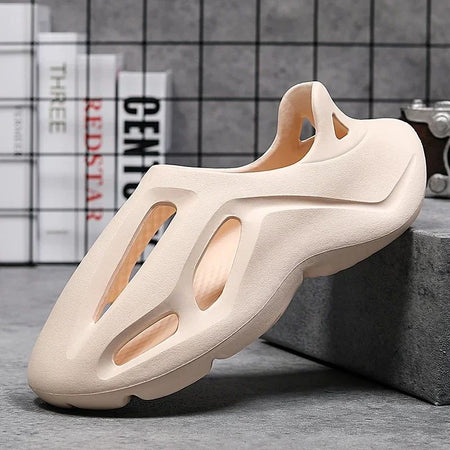 Men's Slippers Summer Soft EVA Beach Hole Shoes Outdoor Women's Slide Non-slip Personalized Hollow Shoes 36-47