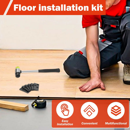 23Pcs Wood Floor Installation Kit Complete Laminate Wood Flooring Tool with Double Faced Hammer Heavy Duty Pull Bar Tool