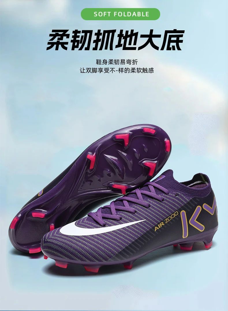New Men Women Football Field Boots Studded Comfortable Unisex Soccer Shoes Cleats Ultralight Professional Sneakers Comfortable