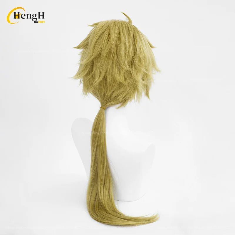 In Stock Synthetic Anime Kunikida Doppo Cosplay Wig Long 70cm Green Ponytail Wig And Glasses Heat Resistant Hair Halloween Wigs