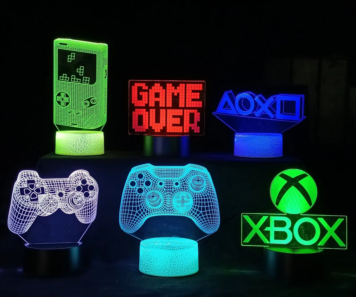 3D LED Gaming Party Setup Lamp Gaming Room Lamp Decoration USB Powered Night Light Table Lamp For Bedroom Decor Christmas Lights