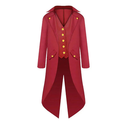 Medieval Victorian Costume Tuxedo Gentlema Tailcoat Gothic Steampunk Trench Coat Frock Outfit Overcoat Uniform