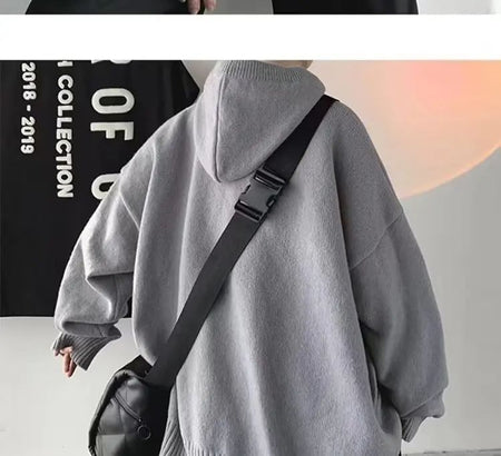 Men's Hooded Sweater Autumn/winter Vintage Idle Style Versatile Knitted Top Trendy Brand Sweater Casual Wear