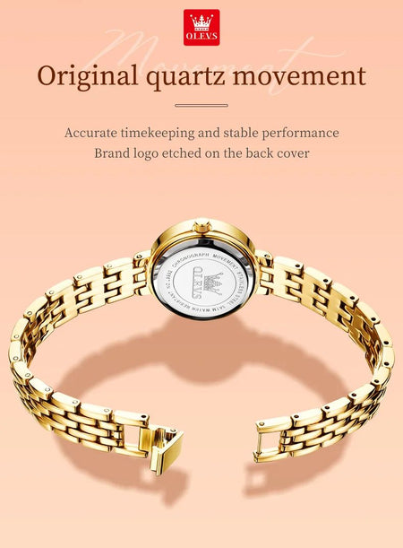 OLEVS 9992 Luxury Women's Watches Elegant Luxury Gold Watch for Women Quartz Waterproof Wristwatches Ladies Relojes Para Mujer