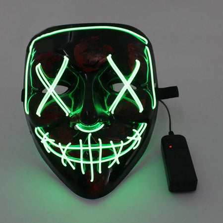 Wireless Scary Glowing Mask LED Luminous Purge Mask Halloween Horror Neon Light Up Cosplay Party Mask Fstival Costume Supplies