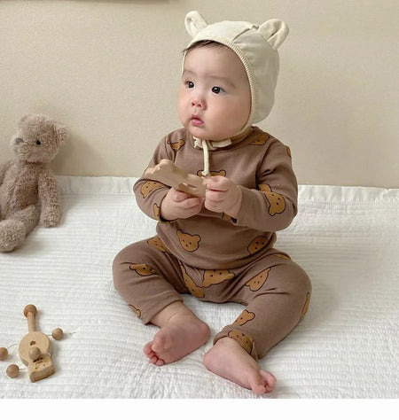 Baby Clothes 2pcs Sets Autumn  Winter Baby Pajama Set Bottom Underwear Two-piece Set Cotton Baby Boy Long Sleeves Outfit