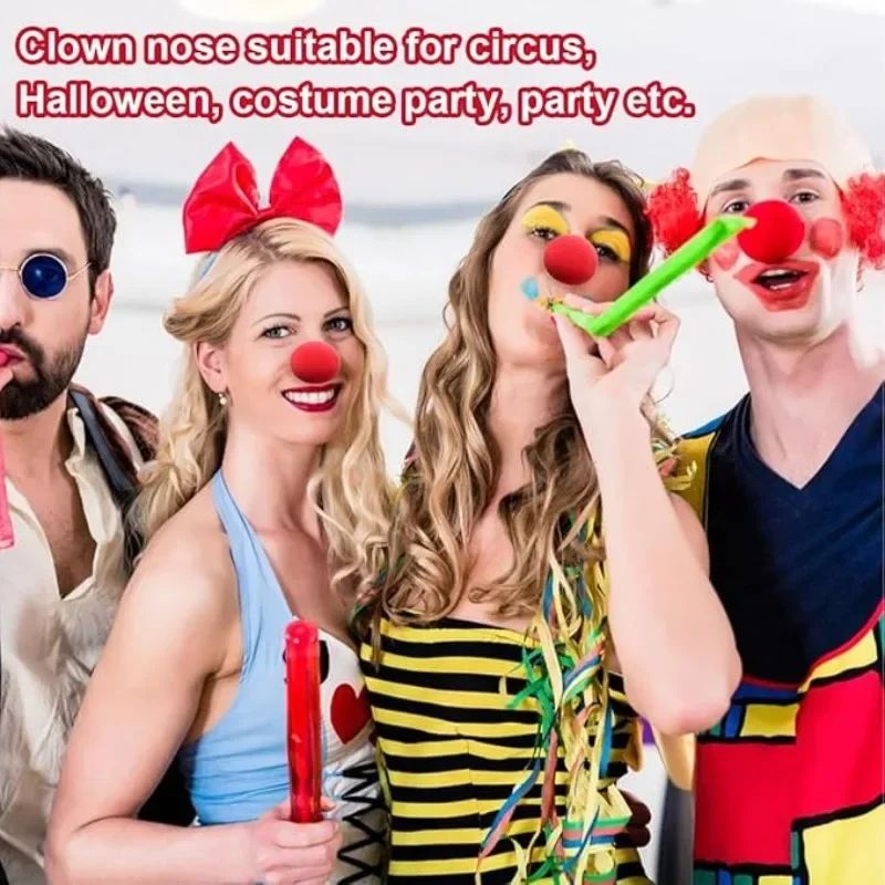 200/1PCS Red Funny Clown Nose Foam Sponge Ball Nose Cosplay Costume Make Up Props Circus Halloween Party Decoration Supplies