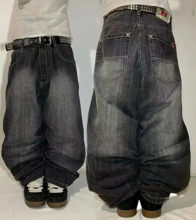 Streetwear New Fashion Oversized Embroidered Baggy Jeans Female Y2K Harajuku Hiphop Retro Gothic High Waist Wide-leg Pants Pants