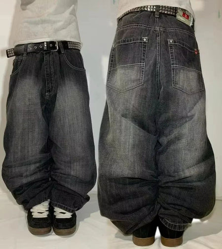 Streetwear New Fashion Oversized Embroidered Baggy Jeans Female Y2K Harajuku Hiphop Retro Gothic High Waist Wide-leg Pants Pants