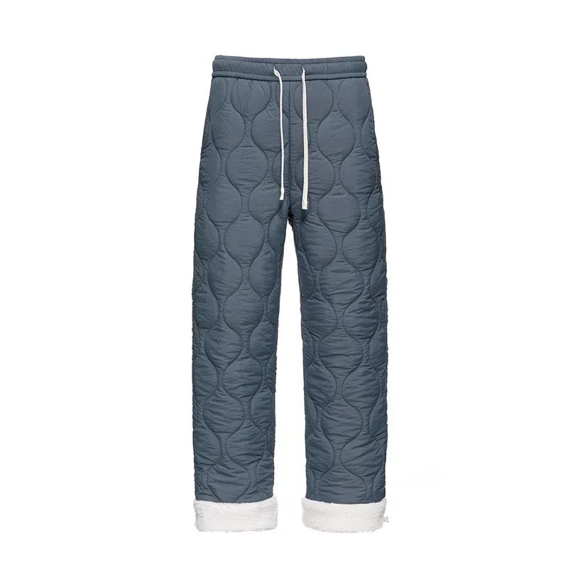 Winter Down Pants Men's Trendy Ski Waterproof Thick Fleece Warm Straight Cotton Trousers Women's Casual Cold-proof Padded Pants