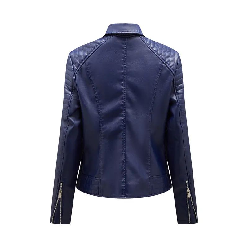 Black Women Faux Leather Jacket Spring Autumn Zipper Casual Pu Coat Female Biker Outerwear Ladies Clothes S-XXXL