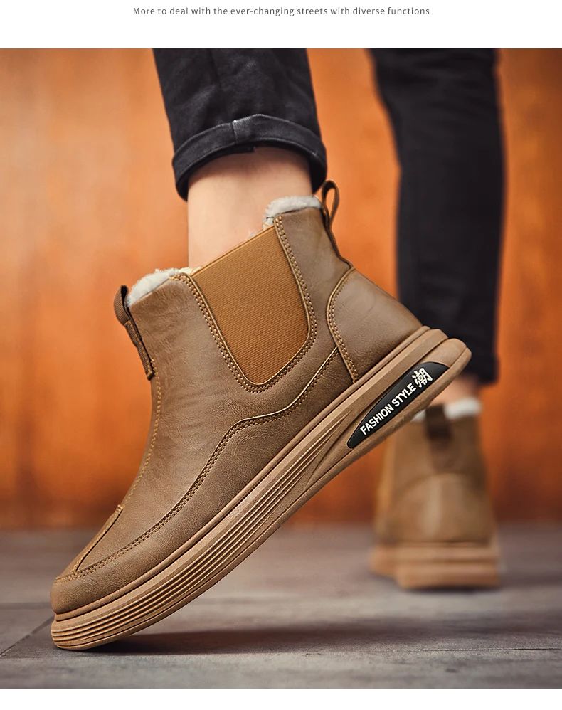 Men's Winter Boots and Cold-proof Boots 2025 Men's Winter High-quality Warm High-top Cotton Shoes Outdoor Thick-soled Snow Boots