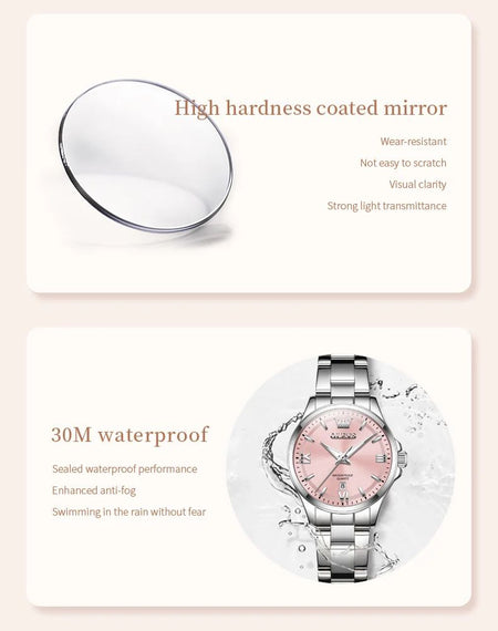 OLEVS 3668 Women Watch Luxury Original Waterproof Stainless Steel Quartz Watch Roman Automatic Date Women Watch Reloj Para Mujer
