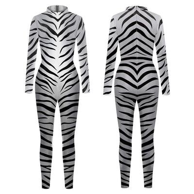 Halloween Animal Jumpsuit Snake Cosplay Costume Tiger Bodysuit Spandex Jumpsuit Party Carnival Stage Performance Dress Up