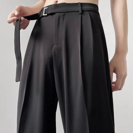 Casualsuit Pants Men's Autumn Japanese Light Luxury Draped Trousers Loose-fit Straight-leg Versatile Wide-leg Long Pants