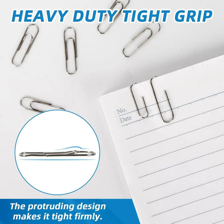Silver Paper Clips Office Supplies Paperclips Large File Bookmark Stainless Steel Paper Clip Organizer School Office Stationery